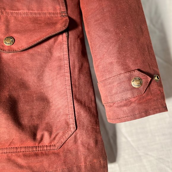 Womens Moorcroft Jacket + Hood SMALL Red Burgundy Outerwear Chore Wax Canvas NEW - Picture 8 of 16